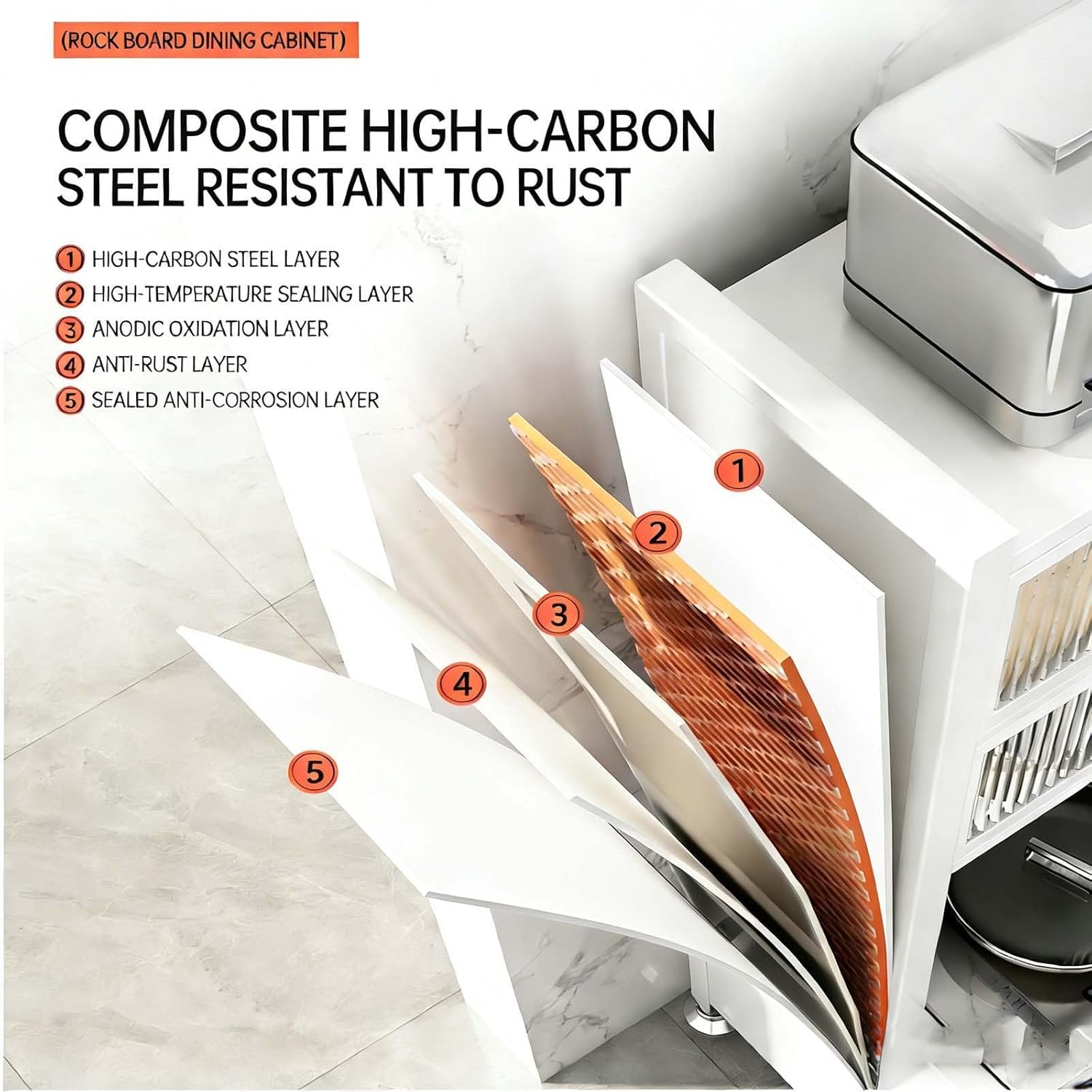 6-Tier Kitchen Storage Cabinet with Pegboard, Flip Door & Countertop - Multi-Functional Pantry Organizer Rack for Dining & Living Room (White, 31.5"x16.5"x60.6")