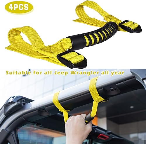 Miniatura 9 de 4 asas de agarre para Jeep Wrangler YJ TJ JK JKU JL JLU Sports Sahara Freedom Rubicon X y Unlimited 1955-2023 (blanco)