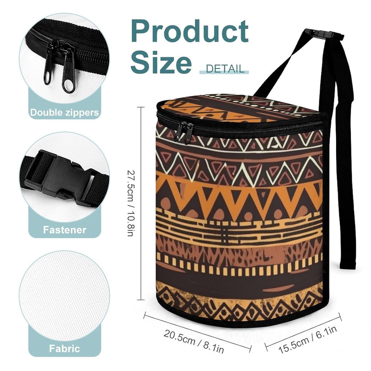 Hanging Car Trash Bag African Mud Cloth Tribal Printed Car Garbage Storage Bag Leakproof Car Trash Can Portable Garbage Storage Bags