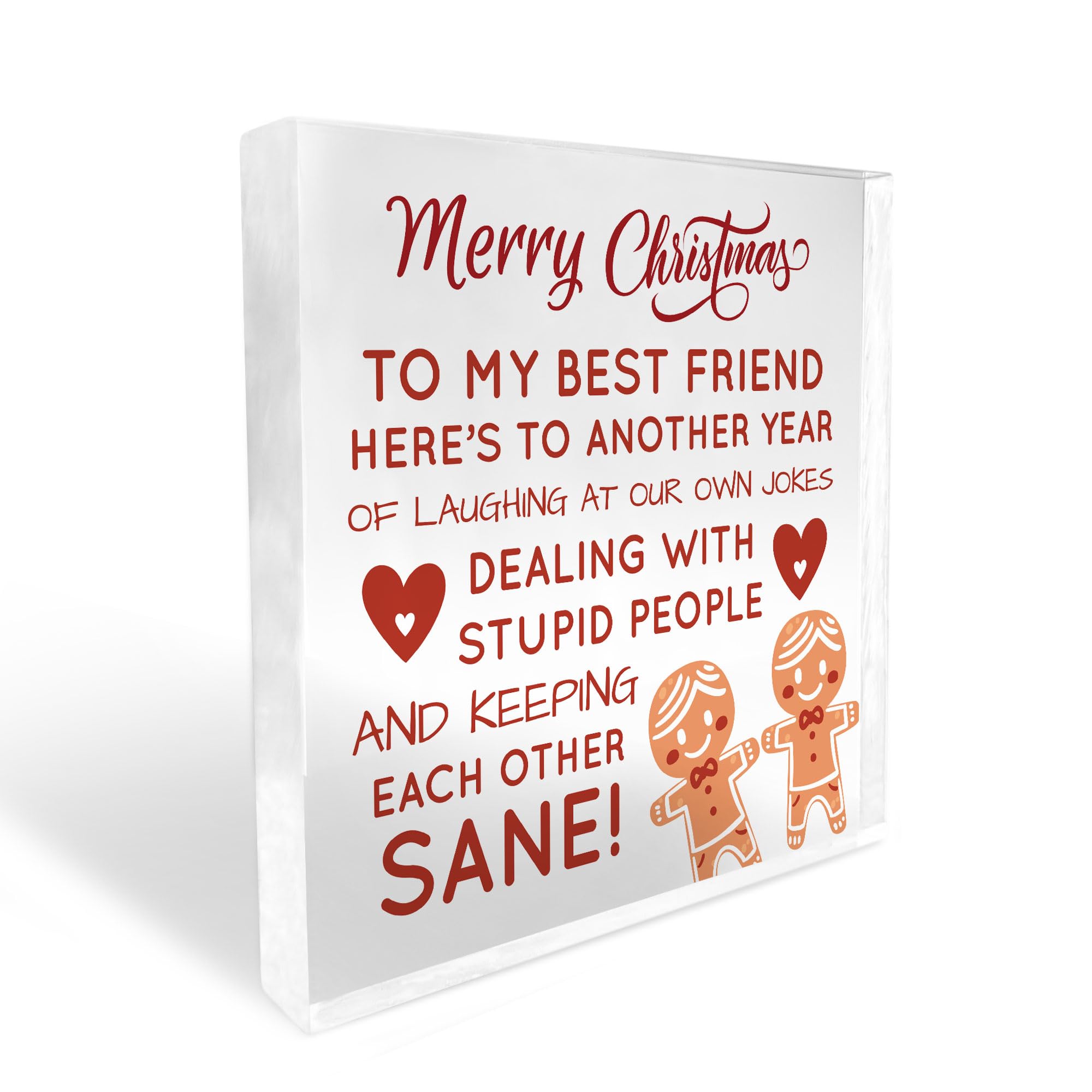Red Ocean Best Friend Christmas Gifts For Women, Freestanding Acrylic Plaque, Friendship Gift for Her, Best Friend Gift, Bestie Gifts For Christmas