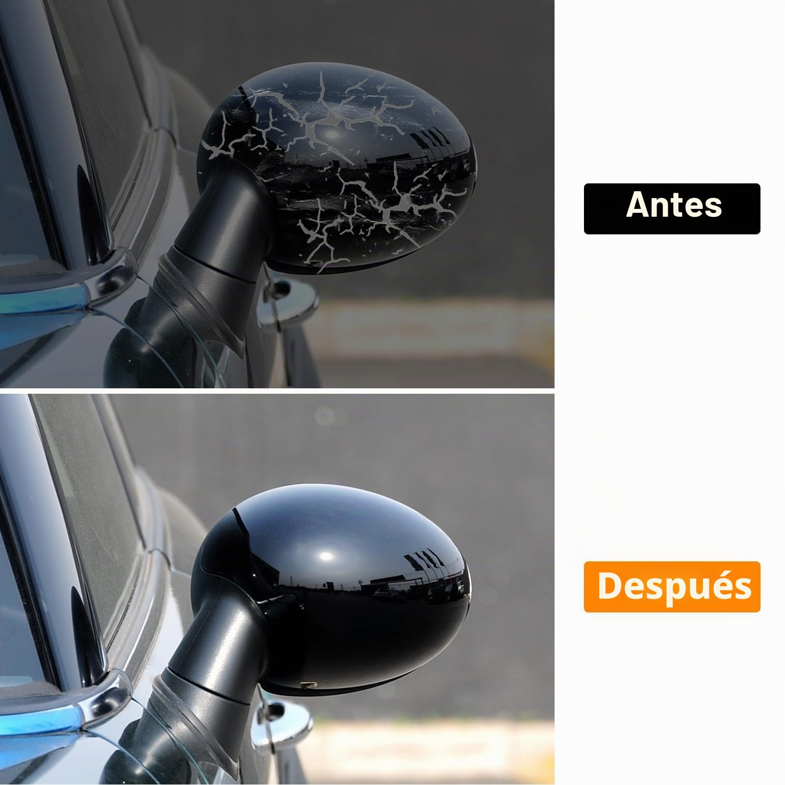 TTCR-II 2 PCS Carcasa Retrovisor Compatible con Mini Cooper R56 Cubiertas de Repuesto R55 R56 R57 R58 R59 R60 R61 Tapas de Espejo 2007-2015 Carcasa Retrovisor Mini Clubman (Espejo Plegable Manual)