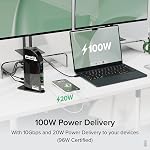 Plugable 14-in-1 USB C Docking Station | 4X HDMI Quad Dock with 100W Charging, HDMI Displays | Compatible with Windows, Thunderbolt (4X USB, 1x USB-C, Ethernet, SD Card, Audio) UD-3900C4