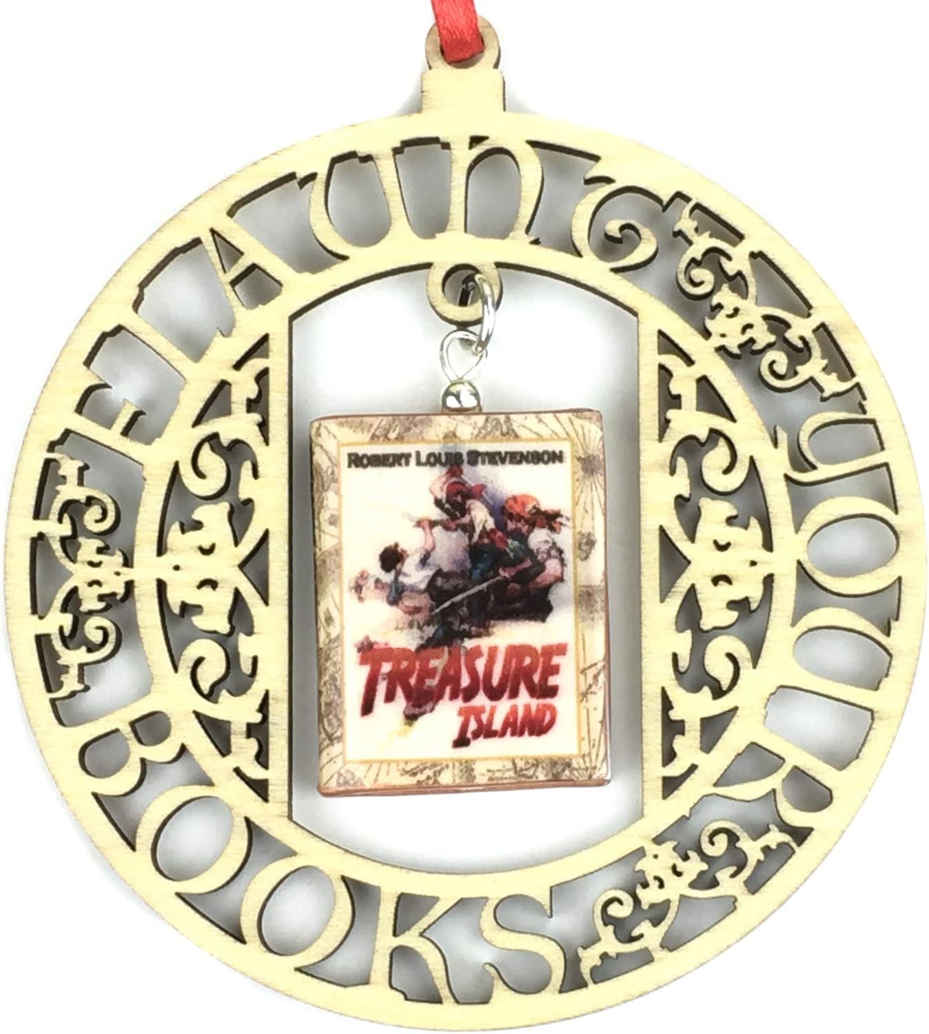 Treasure Island R. L. Stevenson Ornament Clay Mini Book Framed Home Wall Room Decoration Trim
