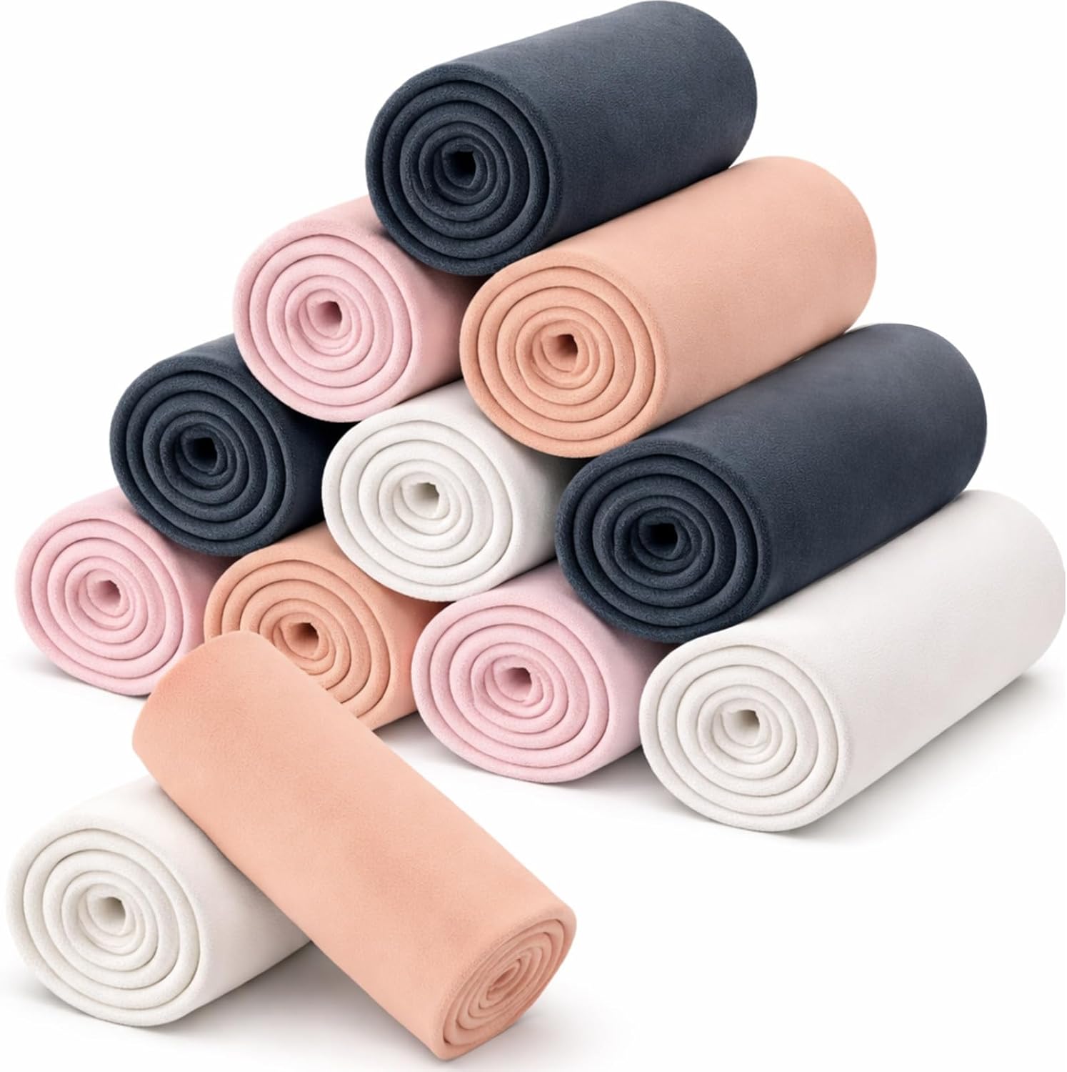 Newwiee 12 Pcs Fleece Throw Blankets Bulk 50'' x 60'' Oeko-tex Standard 100 Certified Spring Outdoor Wedding Guest Blankets Lightweight for Sleepover Donation Lap Pet Sofa Home (Pink Shades)