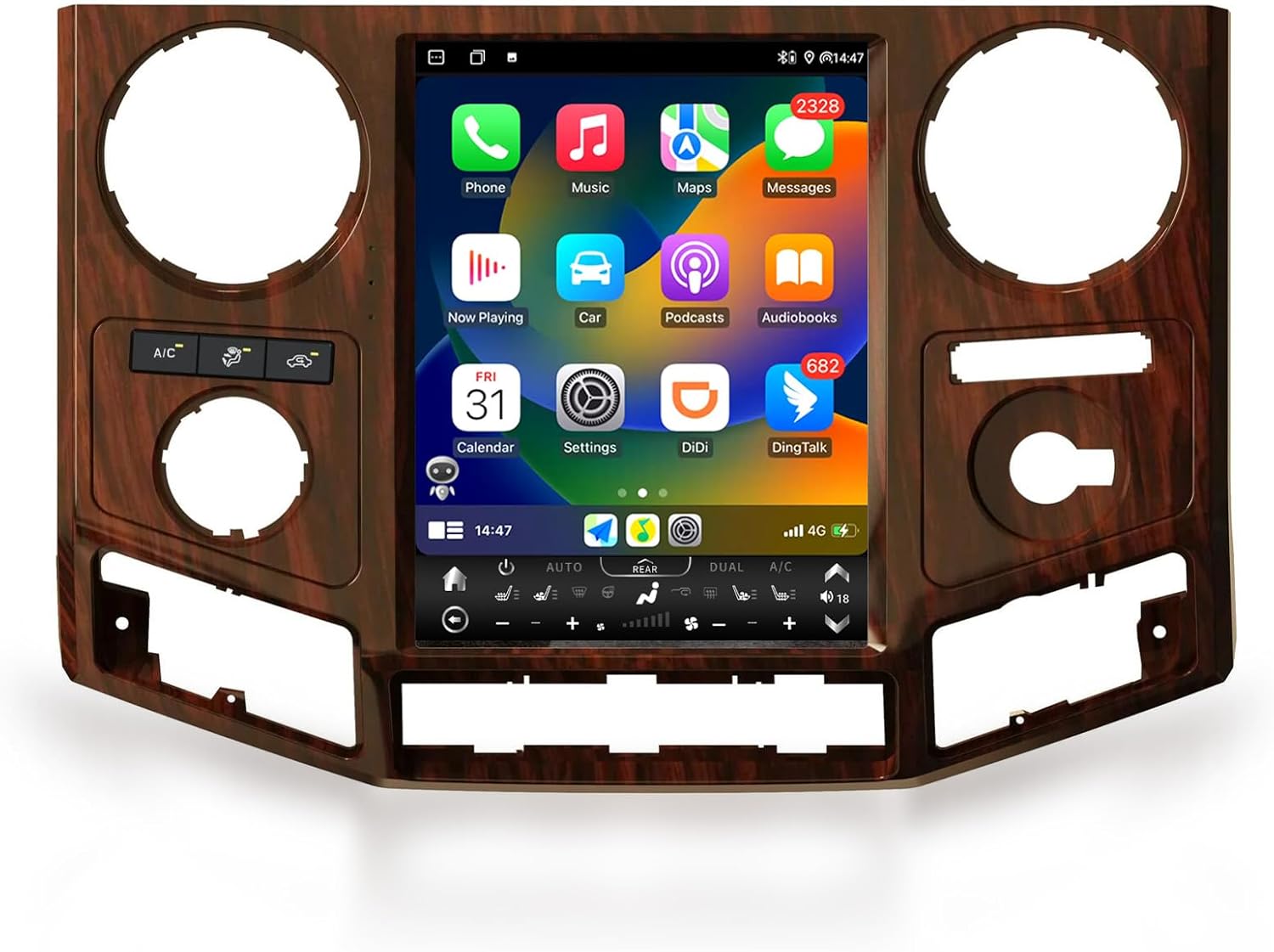aoonav 12.1 Inch Android Car Radio for Ford F250 F350 2011-2016 Stereo Replacement Multimedia Player GPS Navigation Carplay WiFi Bluetooth 1080P Touch Screen Head Unit (11-16 Manual&Automatic AC)