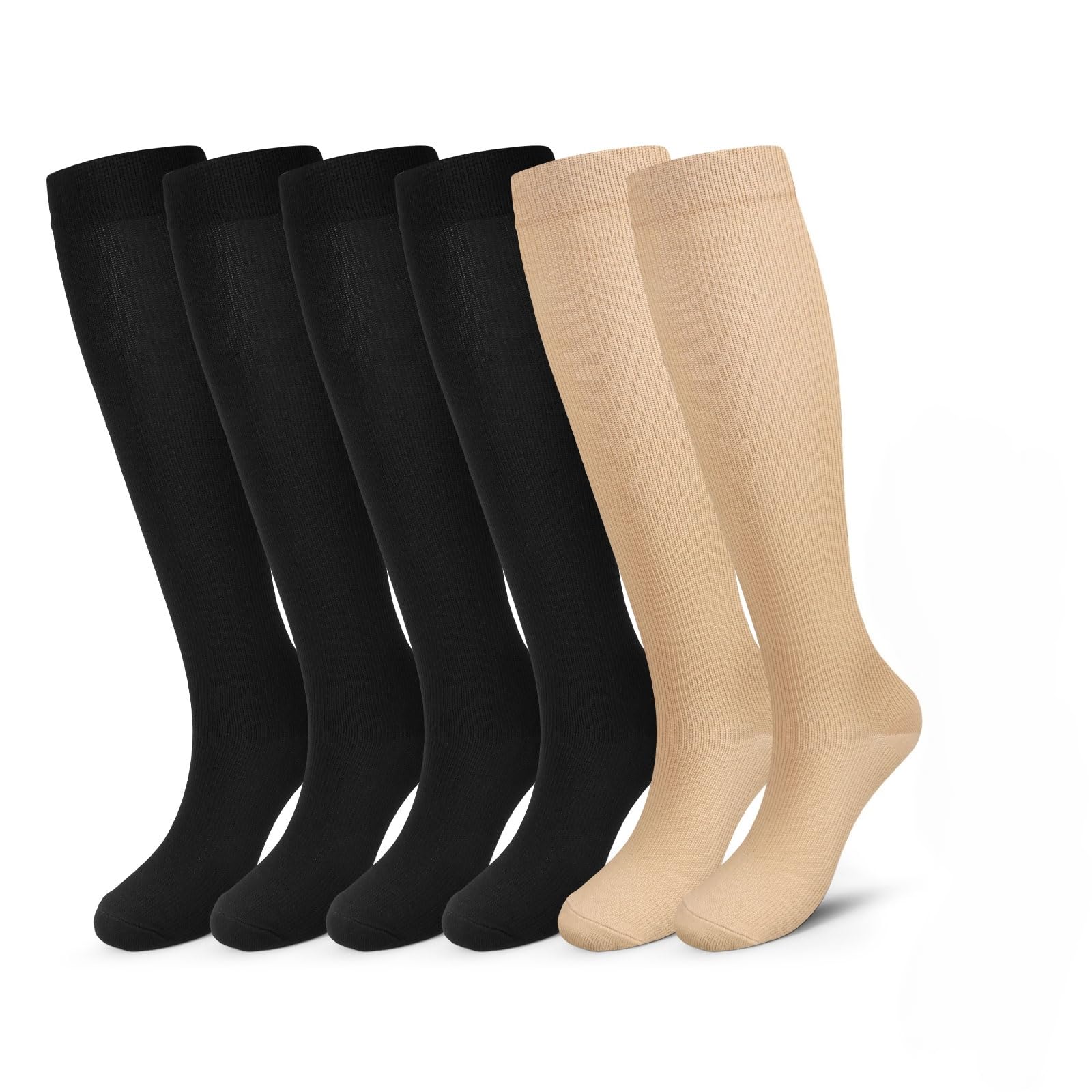 Pnosnesy Compression Socks, (2/4/6/7 Pairs) for Men & Women 15-20 mmHg is Best for Athletics, Running, Flight Travel, Support — view 12