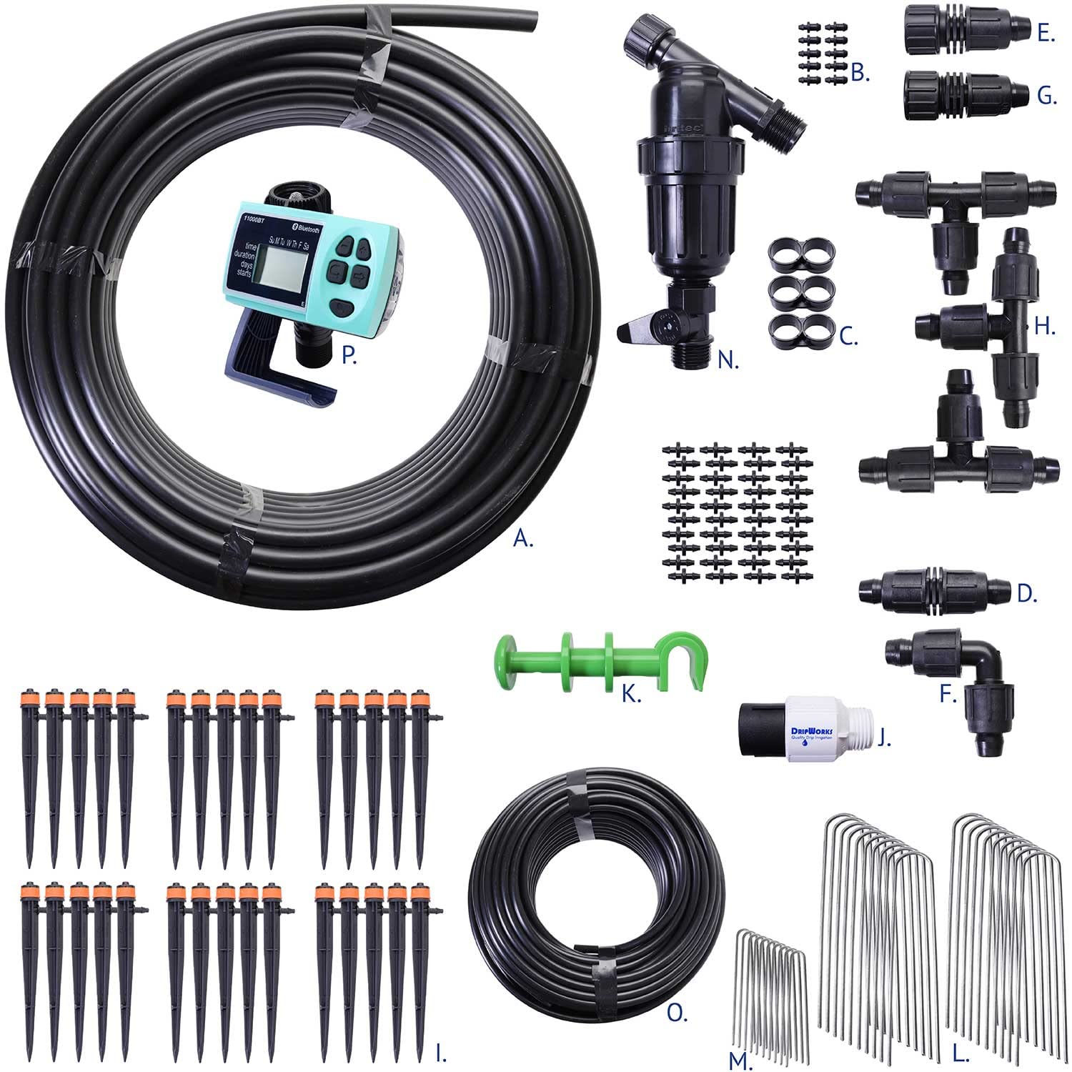 Automated Dripworks Premium/Customized Rose & Shrub Irrigation Kit for Watering Shrubs (with Timer) - Waters Upto 30 Rose Plants | Agricultural Grade Components | Trusted Brand Since 1991