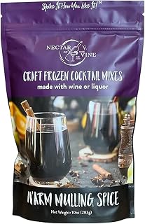 Nectar of the Vine Warm Mulling Spice Wine Slushy Mix, Just Add Wine, Liquor or Make a Mocktail, Warm or Frozen Holiday Cocktail Mix, Up to 10 Servings, All-Natural Cane Sugar, Refreshing & Flavorful