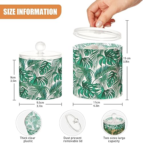 Miniatura 3 de KOPIRIT Palm Leaves Jars with Lids Canister Jar Bathroom Containers Small Jars Cotton Round Holder for Dorm Room Essentials for College Students