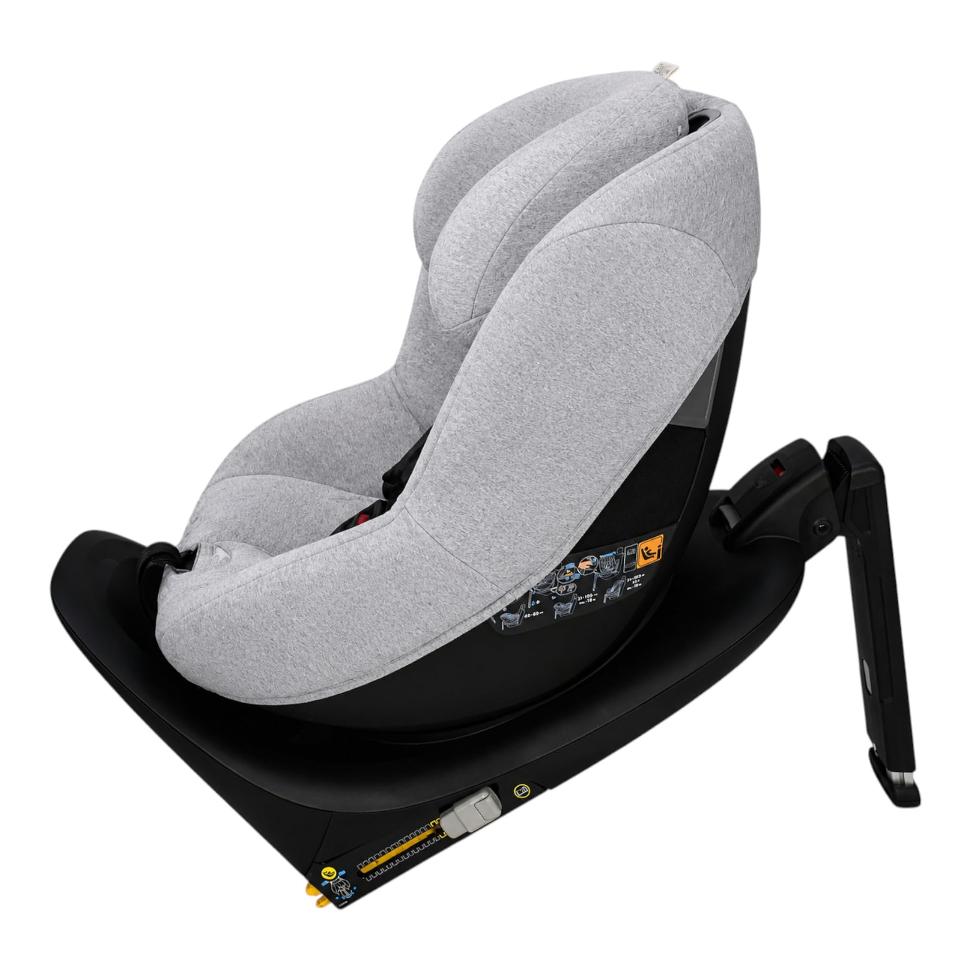 JYOKO Kids Funda de algodón para Silla de Coche Compatible con Maxi Cosi Pearl 360, Mica 360 Pro y Mica Pro Eco I-Size (Estampado Grey)