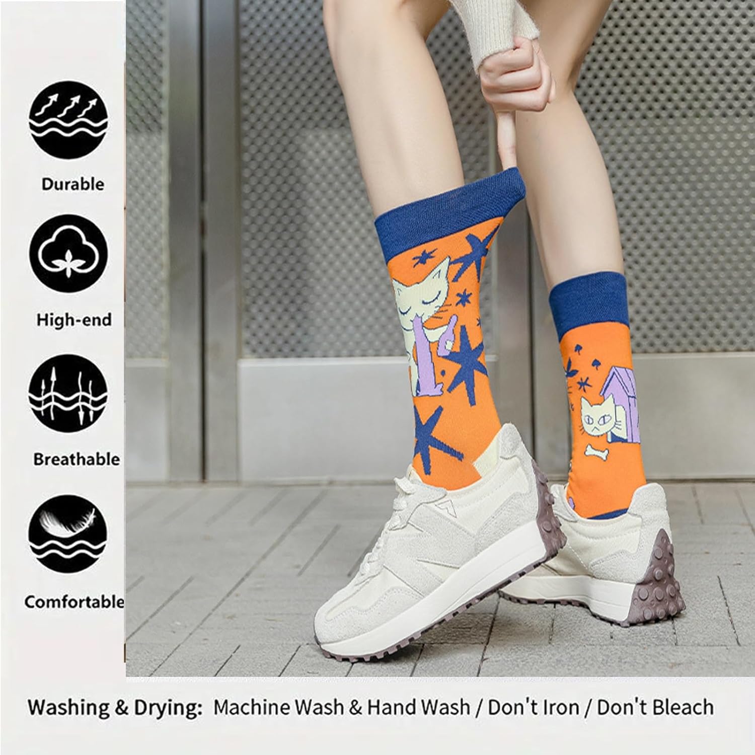 Repaly Womens Aesthetic Socks, Cute Cozy Crew Socks, Casual Athletic Hiking Socks(Green,20 pairs)