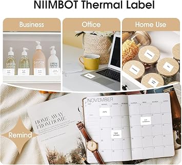 NIIMBOT Self-adhesive thermal labels, B1/B21/B3S label tape, paper for school, home, office, small businesses (white-rectangular, 50 x 30 mm)