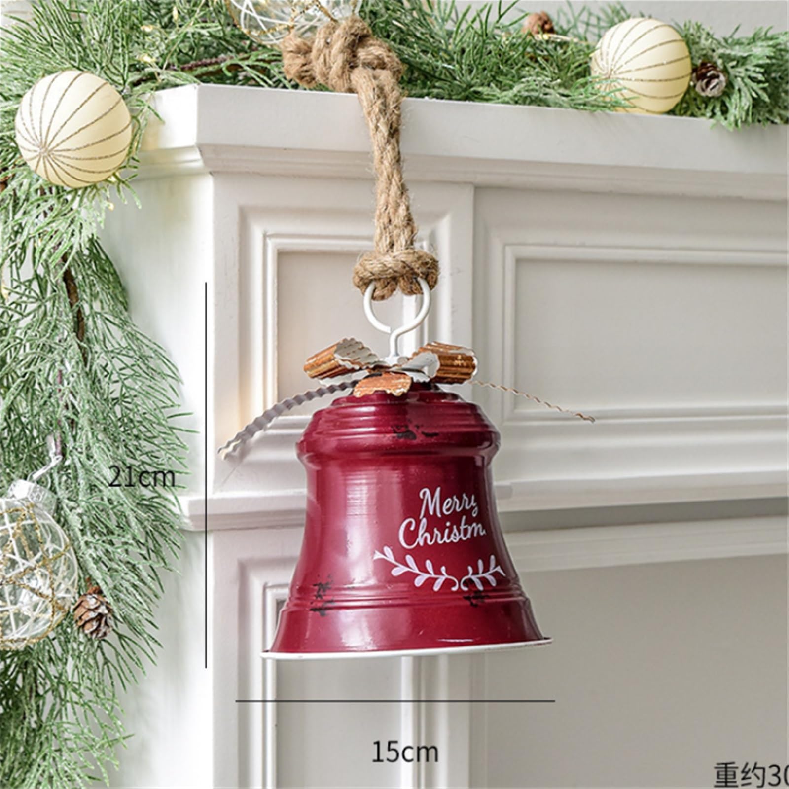 Campane Natalizie Decorazione Campane Di Corno Metallo Appese All'albero Natale Creative Campanelle For La Decorazione Della Casa Campanelle Di Natale(Rot)