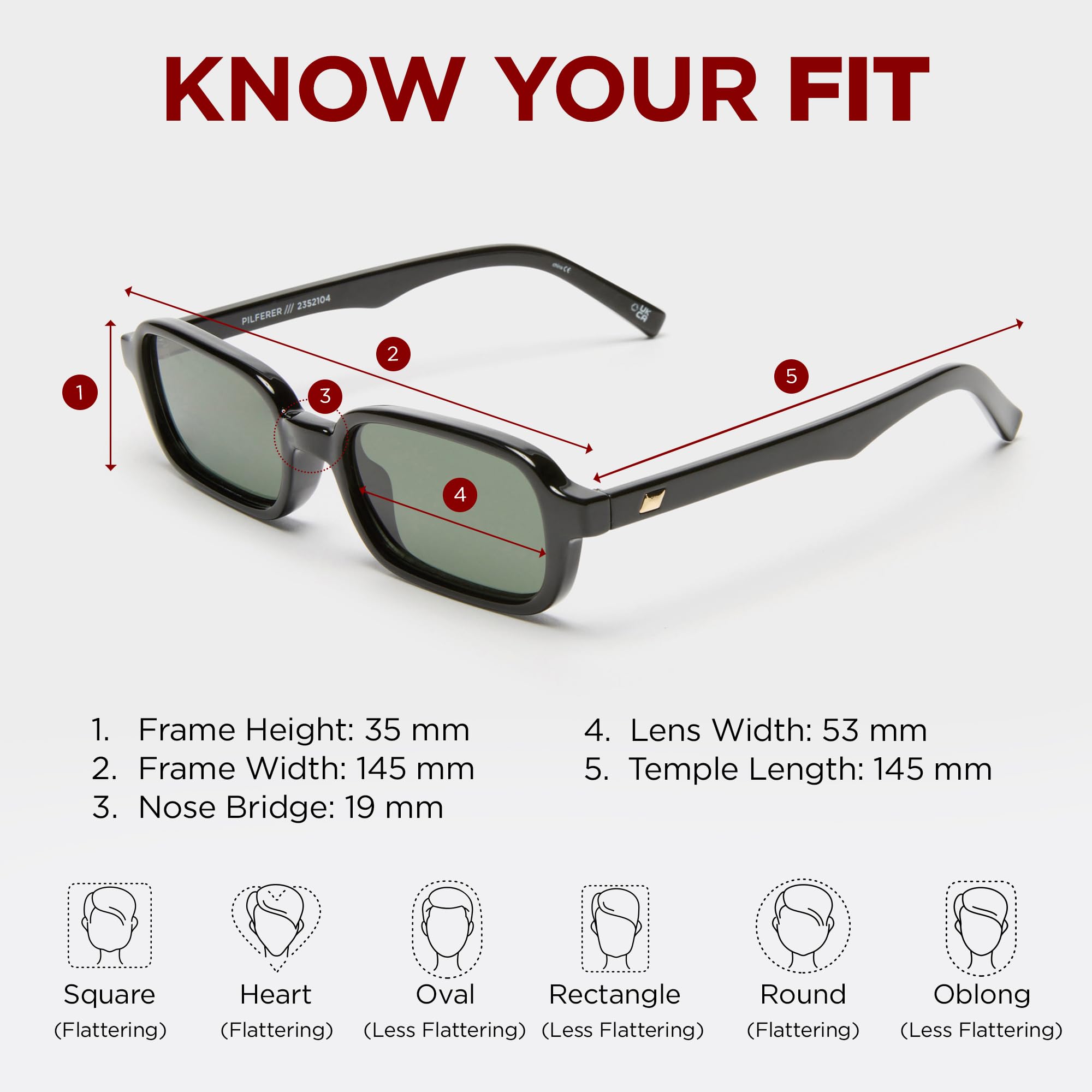 Le Specs. PILFERER TOFFEE TORT - Sonnenbrille für Damen Rechteckige Rahmenform mit hohem UV-Schutz LSP2352103