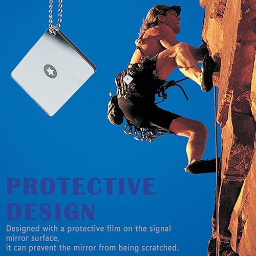 Miniatura 6 de Espejo de señal de 2 piezas – 2 x 3 pulgadas, espejo de emergencia de señal multifuncional para exteriores para senderismo y marina