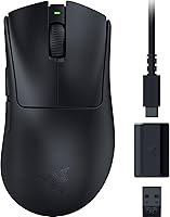 Vista 1 de Razer DeathAdder V3 HyperSpeed Wireless Gaming Mouse: 55g Lightweight - USB C Charging - Up to 100 Hr Battery - Advanced 26K Optical Sensor - Gen-3