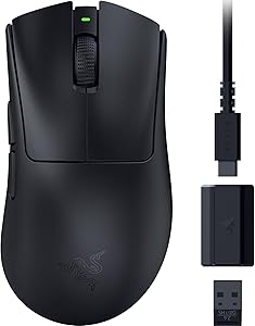 Razer DeathAdder V3 HyperSpeed – Ultra leichte kabellose ergonomische E-Sport Gaming-Maus mit 26K DPI (55g leicht, Soft-To…