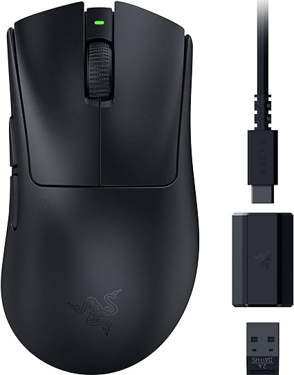 Razer DeathAdder V3 HyperSpeed - Ratón ergonómico e-Sports inalámbrico Ultraligero para Juegos con 26K dpi (55g, Revestimiento Suave al Tacto, 100h de duración de la Pila, HyperSpeed 8K Hz) Negro oferta Amazon