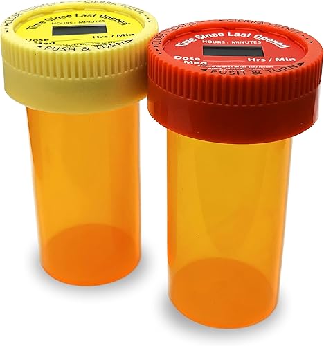 Miniatura 5 de TimerCap Muestra automáticamente la hora desde la última apertura, cronómetro integrado con tapa de botella de píldora, estuche de recordatorio de