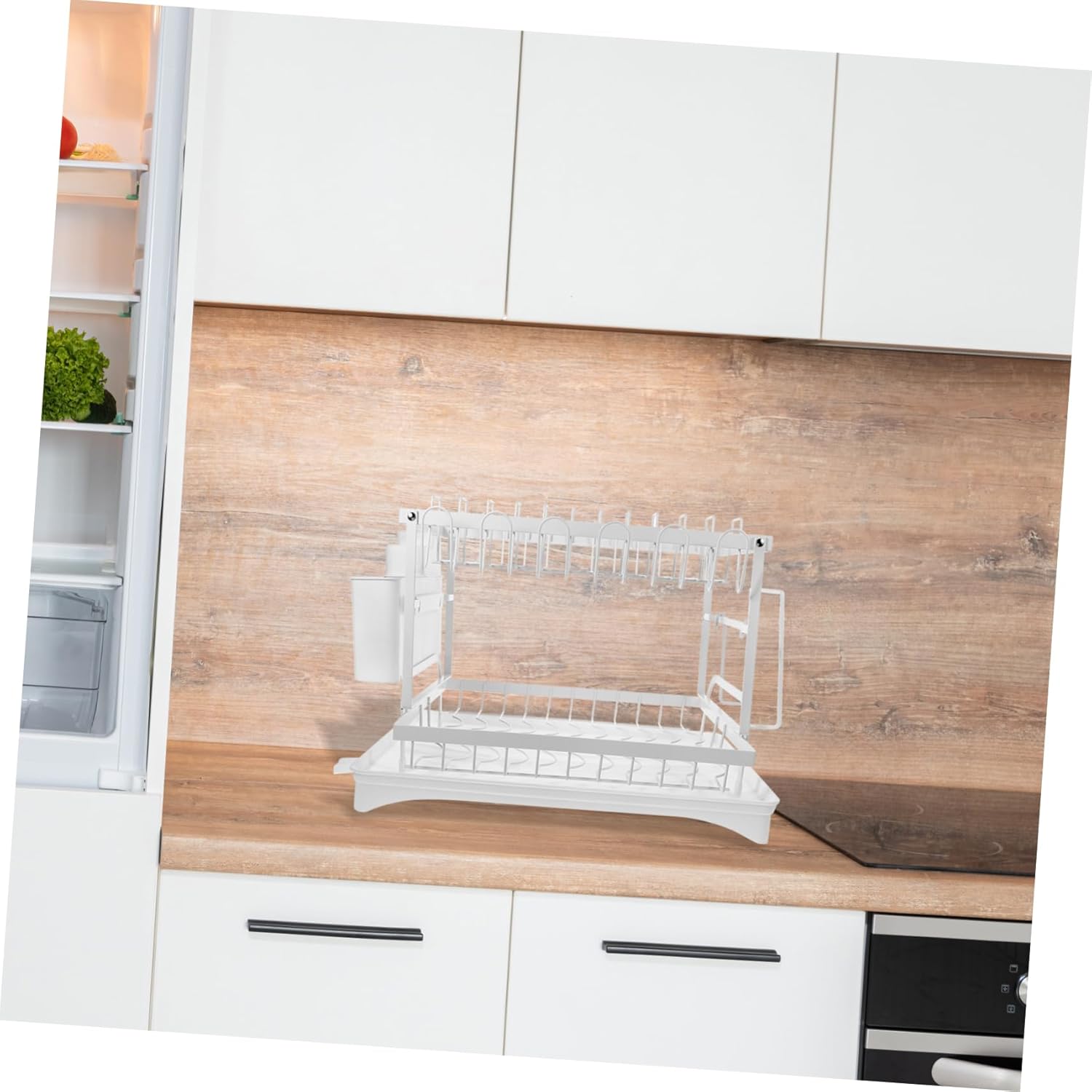 Zerodeko Drying Rack for Dishes Multifunctional Kitchen Storage Holder Removable Utensil Compartment and Compact Design for Efficient Countertop Organization