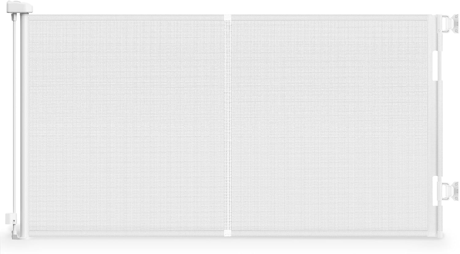 Reinforced 60" Wide Retractable Dog Gate, 5 Ft Mesh Retractable Baby Gates