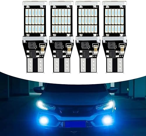 awlbed 4 bombillas T15 de luz de marcha atrás para automóvil, 4014 45Smd Canbus LED decodificada de corriente constante, luz de señal de giro