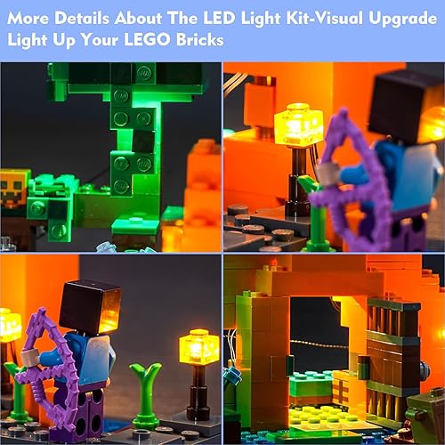 Miniatura 4 de Kit de luces LED compatible con Lego Minecraft The Pumpkin Farm 21248, accesorios de iluminación para bricolaje, compatibles con Lego Minecraft