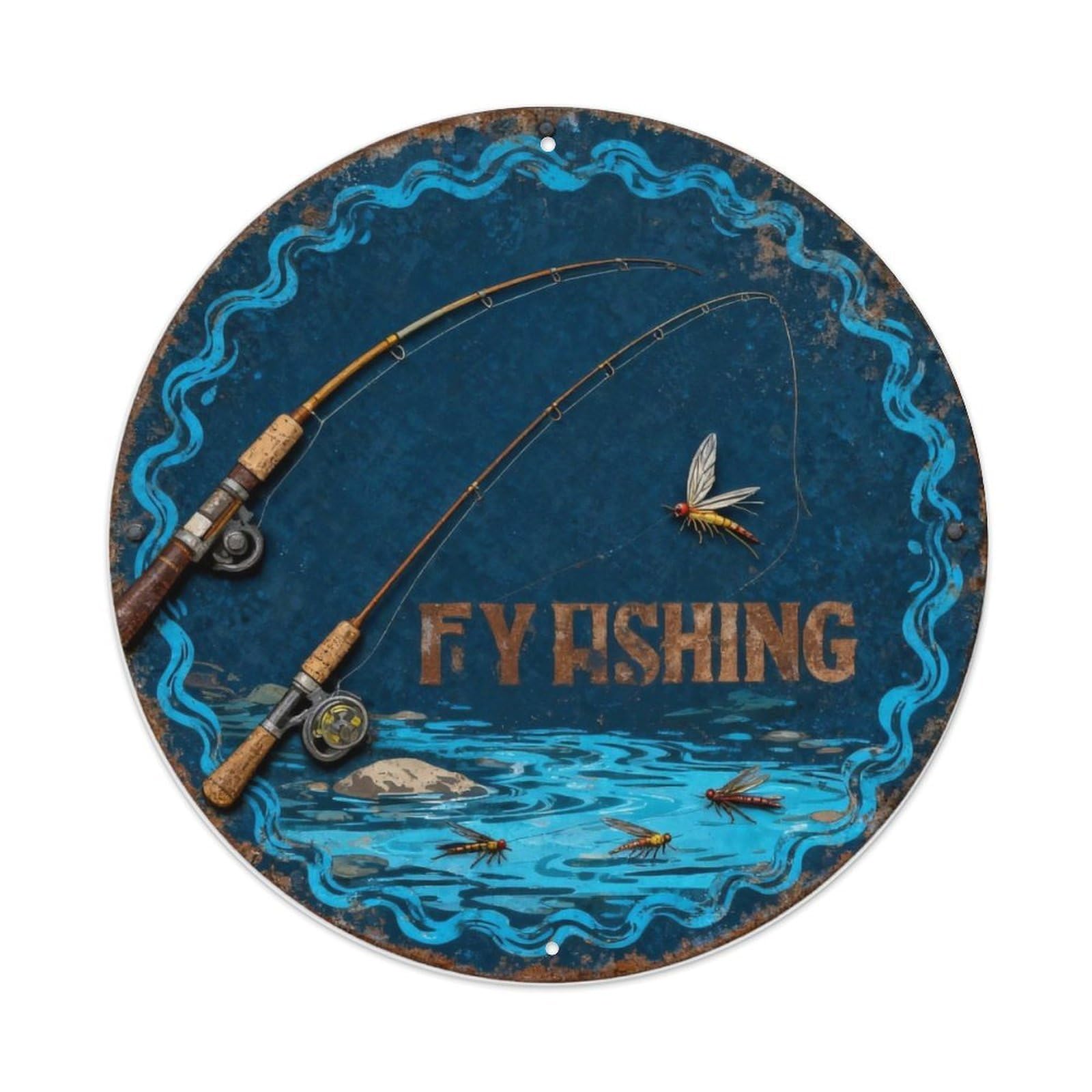 Fly Fishing Metal Tin Sign Plaque