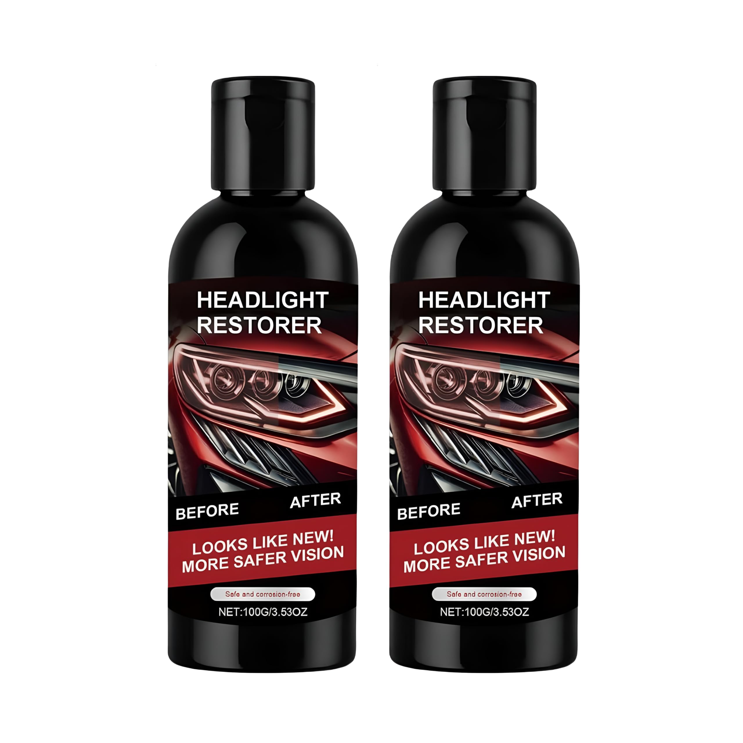 Headlight Polish & Restoration Liquid (Pack of 2 Each100ml) for Cars Bikes, Removes Haze Scratches & Yellowing, Improves Visibility, UV Protection Coating, Fast Acting Cleaning Solution-image-23