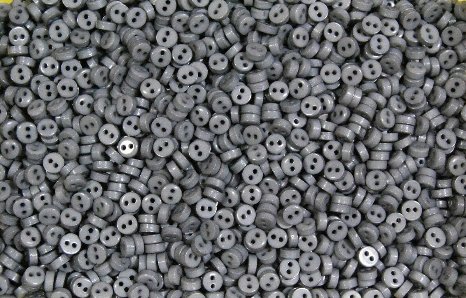 celloexpress 6mm Mini Doll Buttons for Dolls & Soft Toys Clothes - Assorted Colours & Designs (Pack of 2000, 6mm, Circles - Grey) โ image 1
