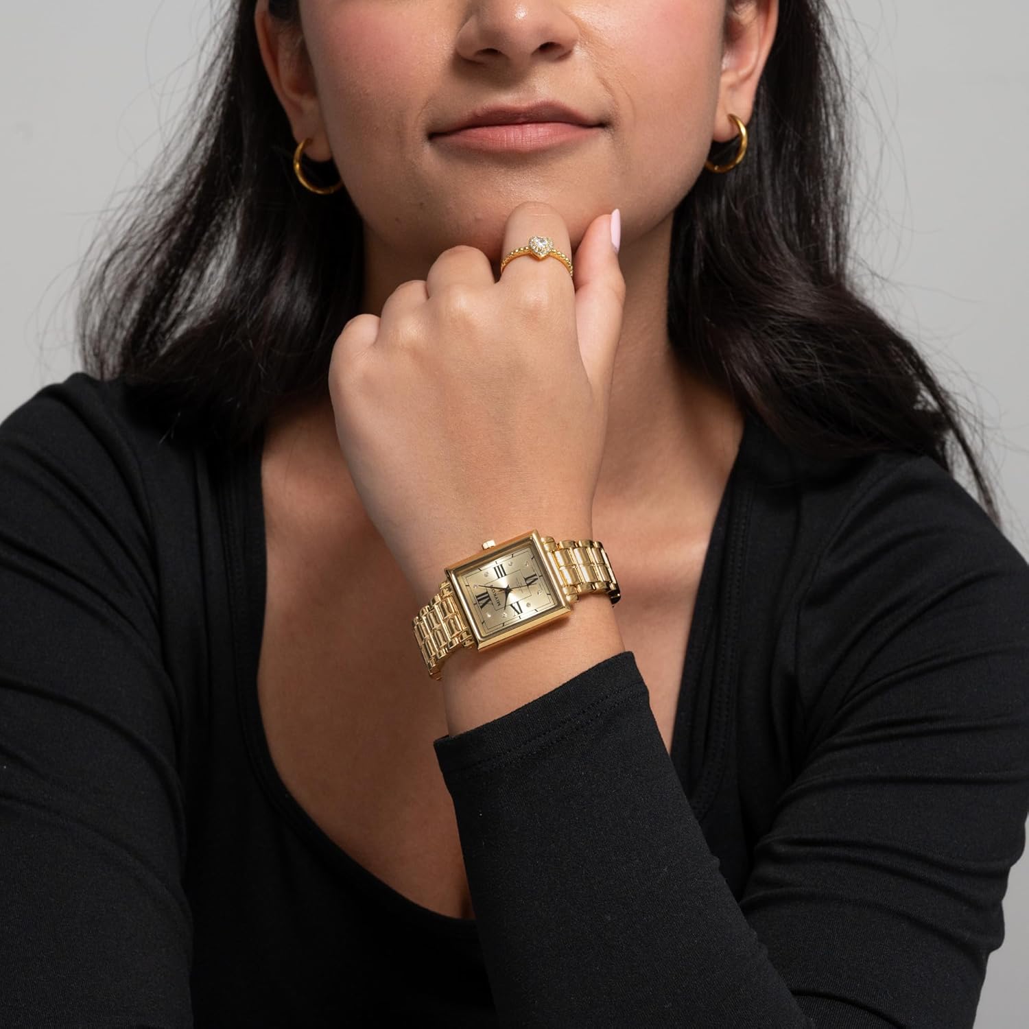 Miykon Dainty Watches for Women - Small Face Square Womens Watch with Genuine Crystals, Classic Luxury Style Bracelet Watch for Petite Thin Wrists, Cute & Unique - Japanese Quartz, Waterproof to 100ft - Image 2