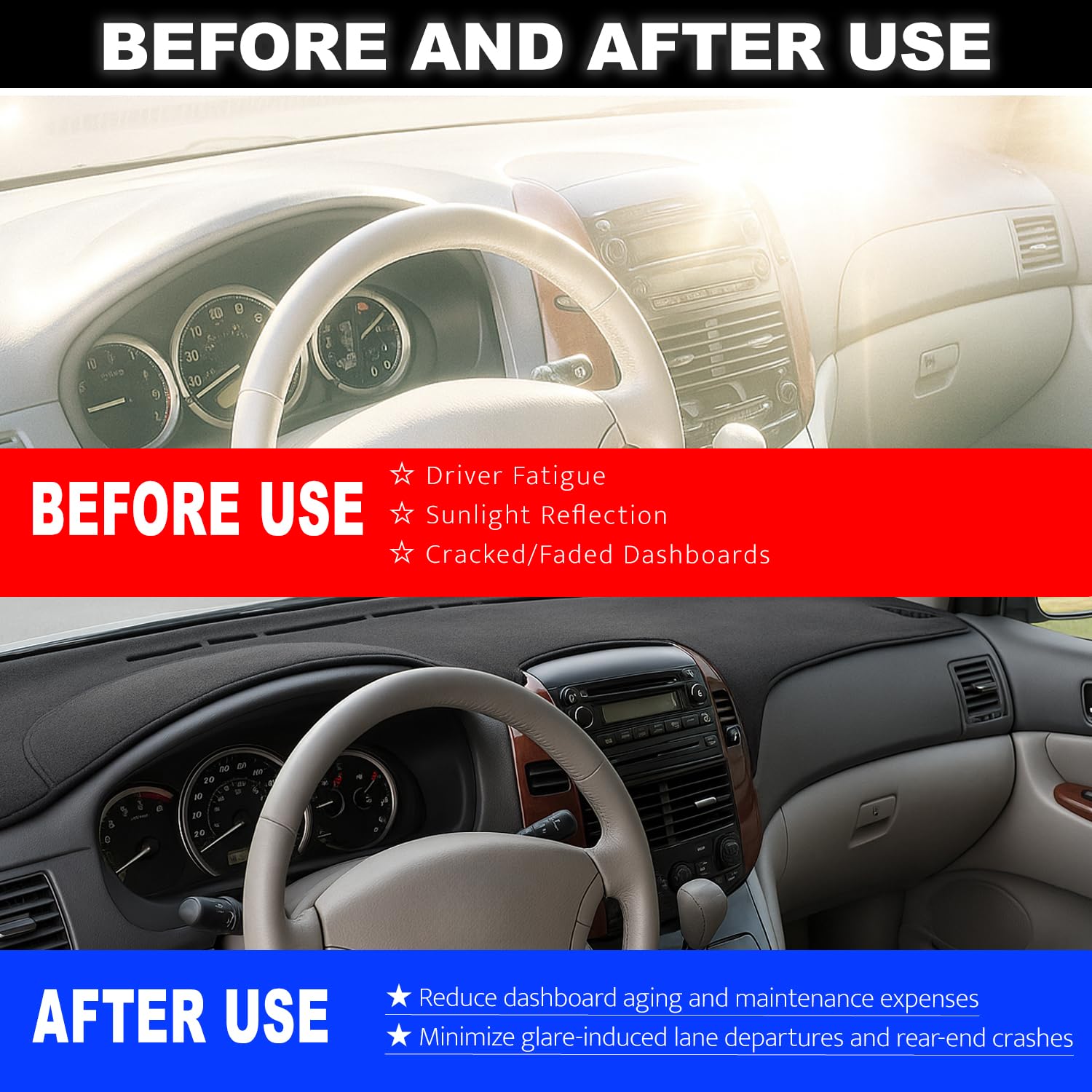 Car Dashboard Cover Dash Mat Anti-Sun For Toyota Sienna XL20 2004 2005 2006 2007 2008 2009 2010 Buy cheaply on