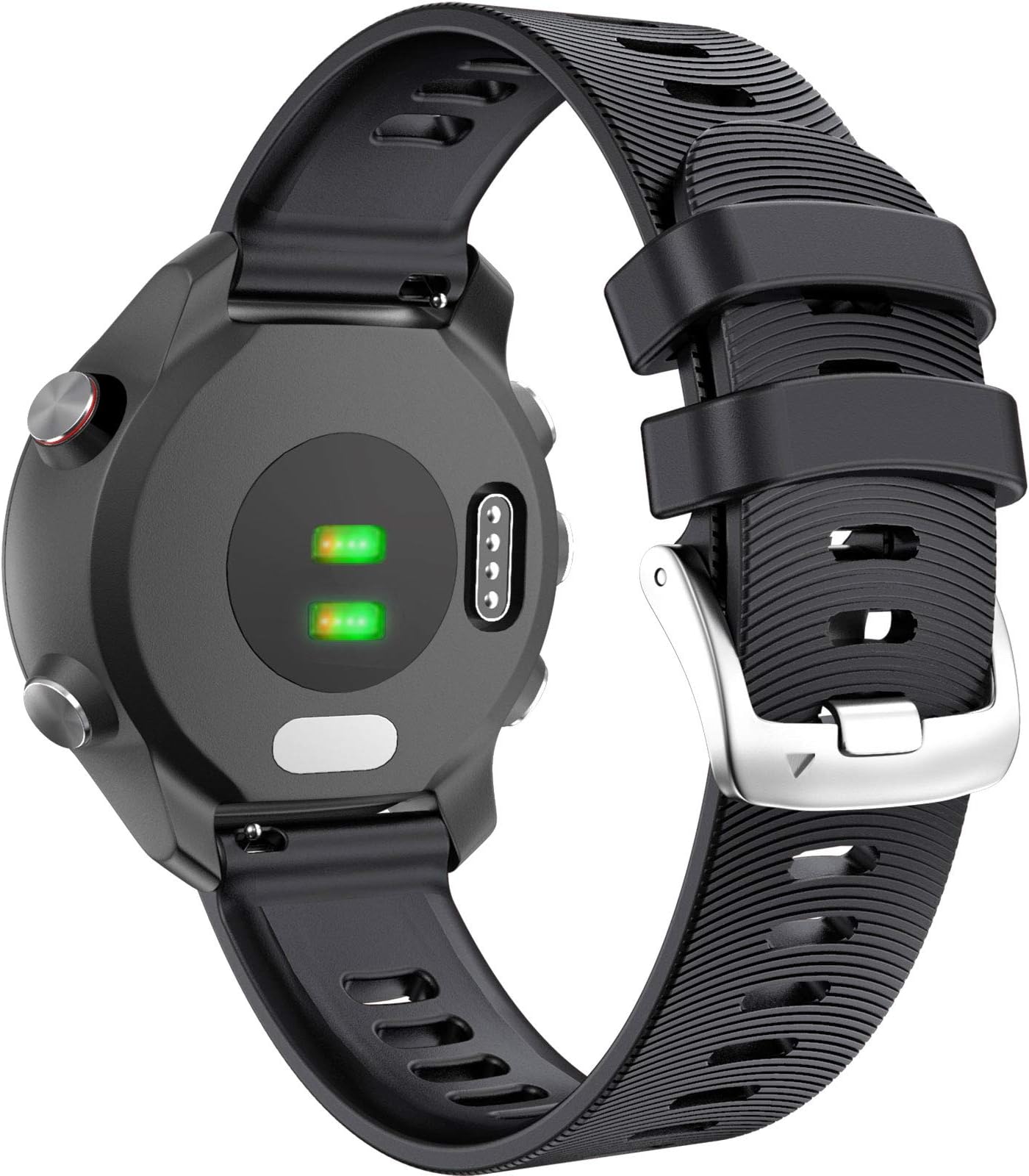 ANCOOL for Garmin Forerunner 245/165/55/645 Watch Band, 20mm Silicone Sport Watch Band Compatible with Garmin Vivoactive 5/3/Venu 2 Plus/Sq 2, for Galaxy Watch 7/6/5/4/FE 40mm 44mm(Black)