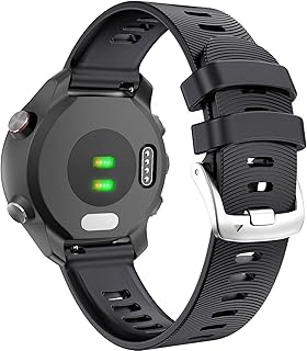 ANCOOL Compatible with Forerunner 245 Watch Bands 20mm Silicone Wristbands Replacement for Forerunner 245/645/Viomove HR/Vivoactive 3 Smartwatches, Black