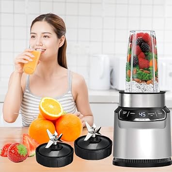 2パック 7フィンブレンダーブレード 交換用 Ninja Blender Auto iQ BL682-30 BL642-30 BL450-30 BL482-30 BL687CO-30、エクストラクターブレードブレンダー交換部品 Ninja BL401 BN751 BN801に対応