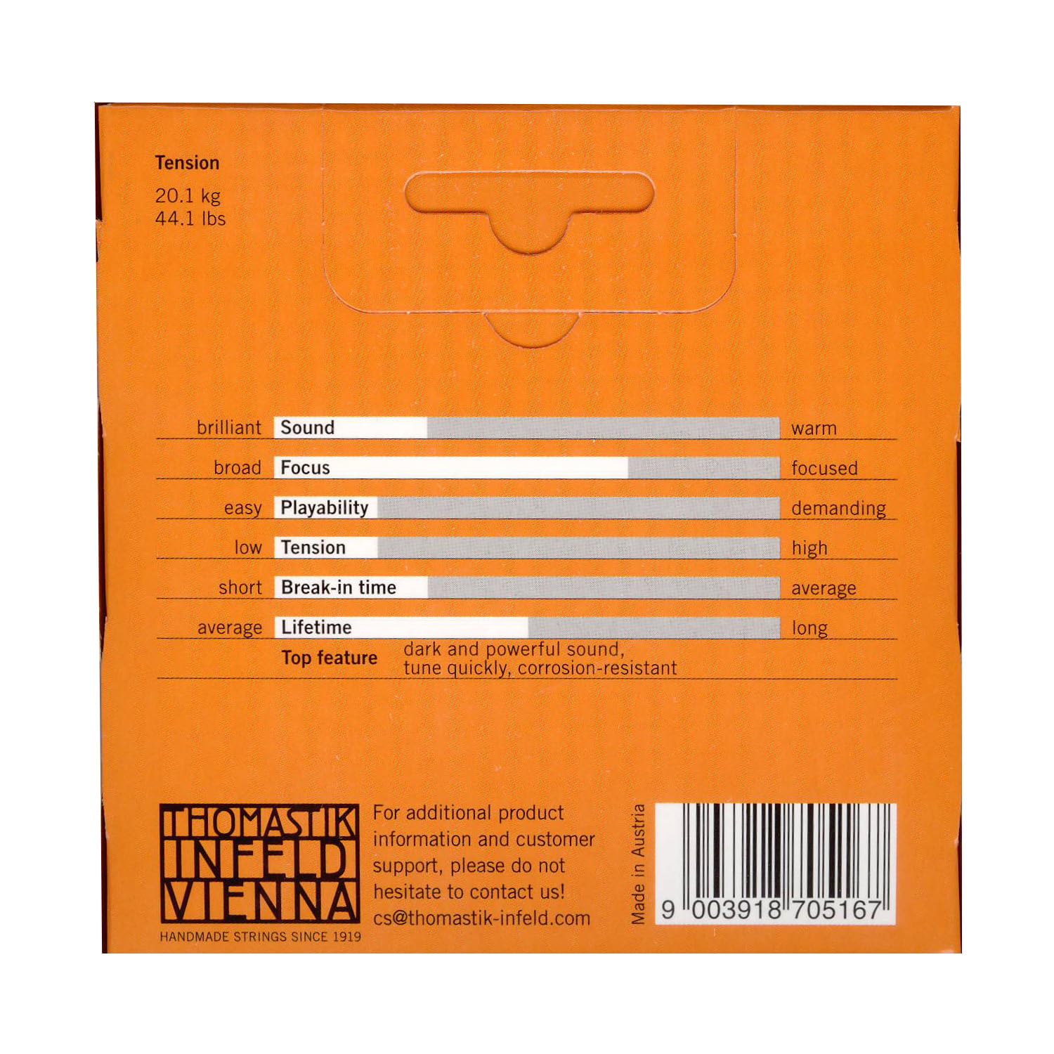 Thomastik-Infeld, Corde per violino ALPHAYUE nucleo di nylon, Muta 1/2, Misura 283mm / 11.1“