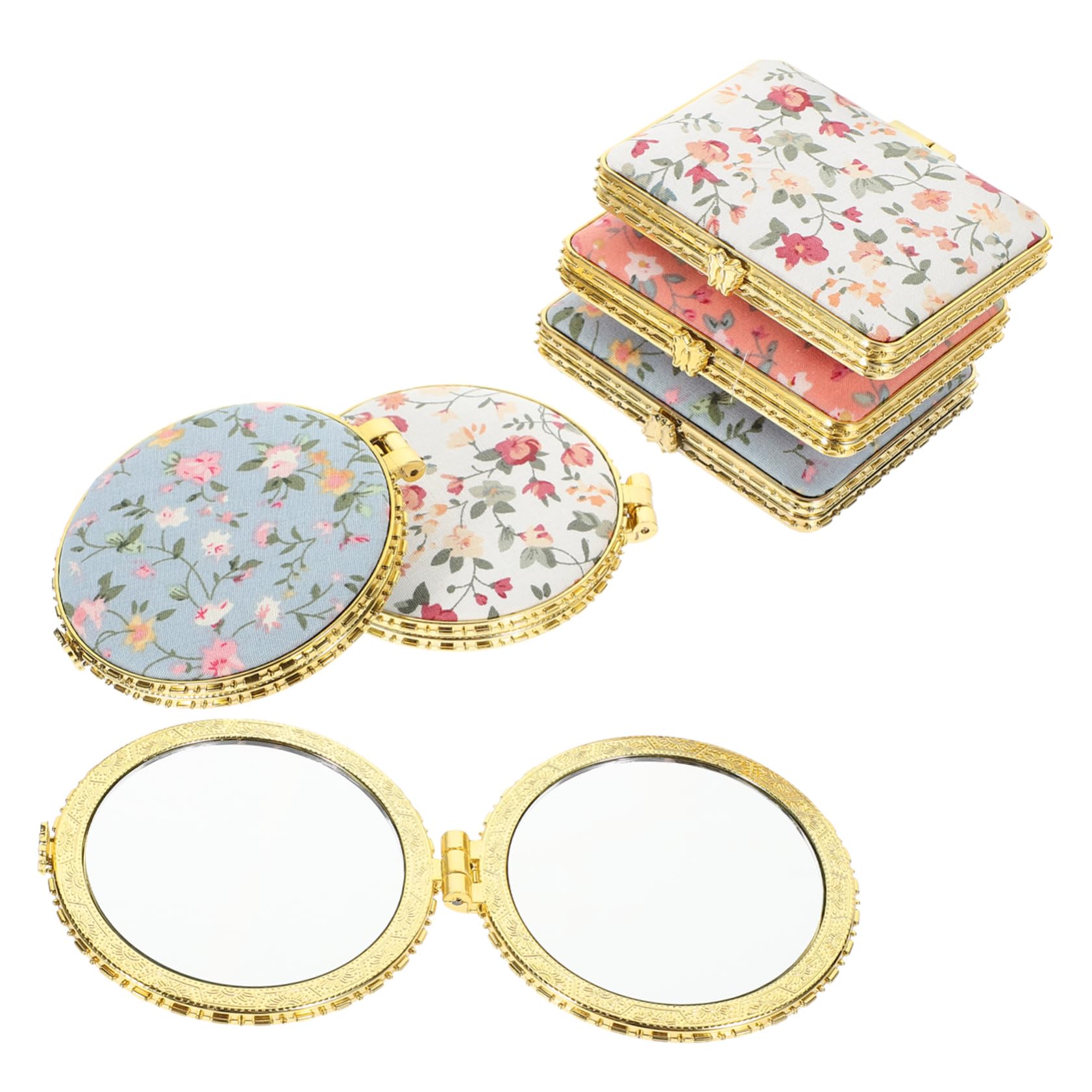 2 Set Di Specchietti Da Trucco Compatti Essenziali Da Viaggio Leggeri E Portatili Per Donne 6 Pezzi * 2