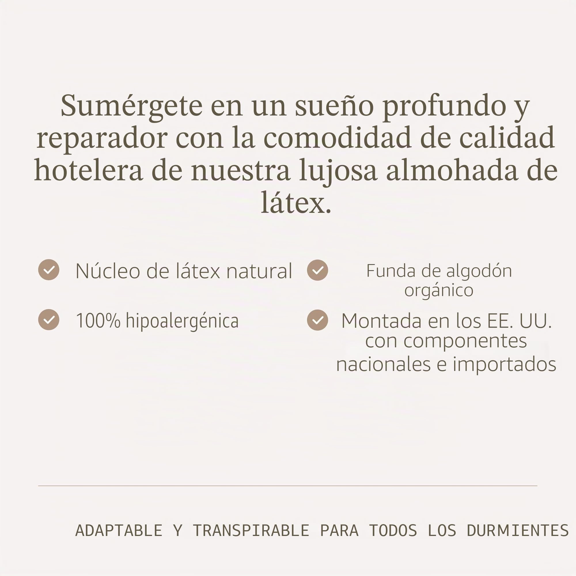Saatva Almohada de látex – Loft estándar (4-5 Pulgadas) – Almohada hipoalergénica con núcleo de látex triturado – Transpirable – Funda de algodón orgánico Lavable a máquina – Queen (28 x 16