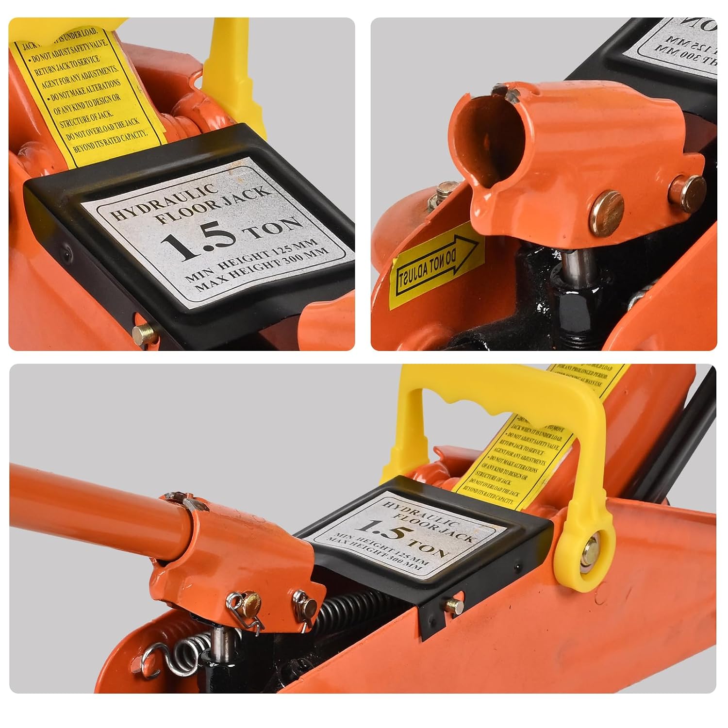 Hydraulic Floor Jack 1.5 Ton (3,300 lbs) Portable Trolley Car Jack with 360° Rotating Saddle, Heavy Duty Steel Car Lift for Cars and Medium Vehicles, Orange