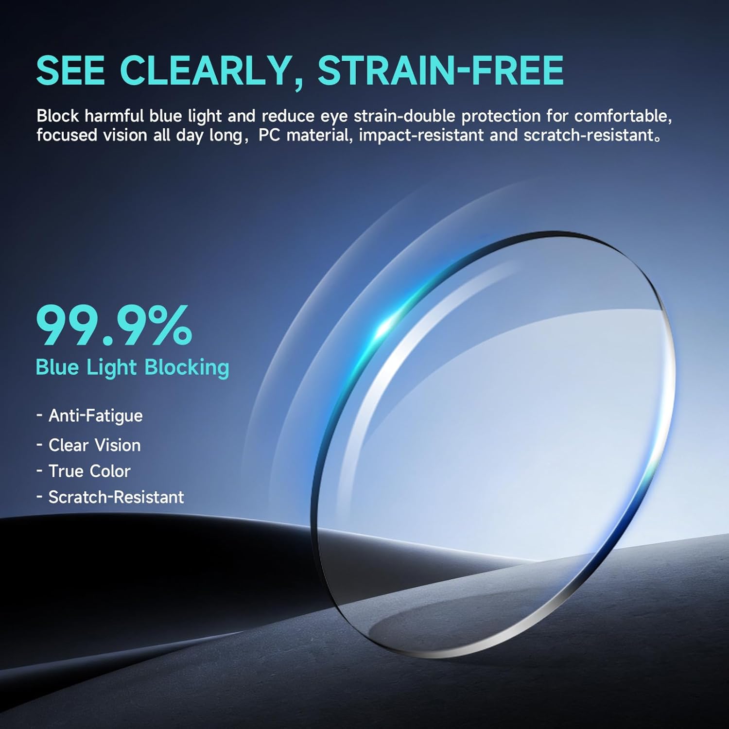 Oversized Square Blue Light Blocking Glasses for Women and Men - Gaming & Computer Anti-Fatigue - Image 7