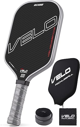 Palas de pickleball profesionales de fibra de carbono con control y giro, doble borde inyectado de espuma para puntos dulces grandes, núcleo de