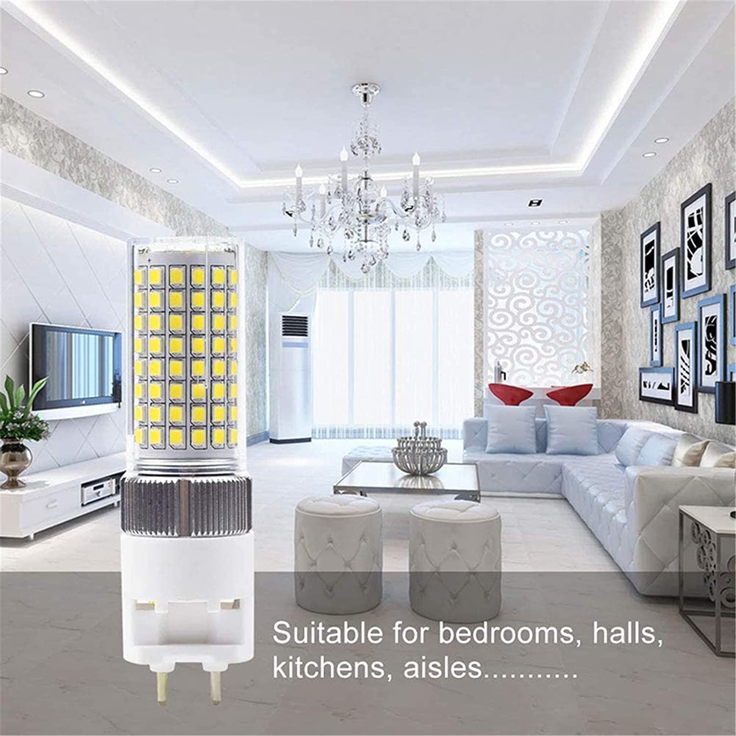 G12 Lampadina LED Dimmerabile 2835SMD 120 perline LED g12 luci bi-pin Lampadine a mais LED AC 85-265V per illuminazione domestica, angolo del fascio 360°, confezione da 2,Natural white,16 W