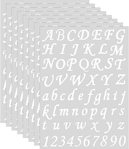 8 hojas de calcomanías de vinilo, letras autoadhesivas del alfabeto, calcomanías para buzones, letras de números, para manualidades, letreros, disponible en Yaxa Peru