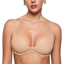 INLYRIC Womens Inbarely Plus Plunge Bra - Unlined Underwire Sexy Demi Balconette Bras