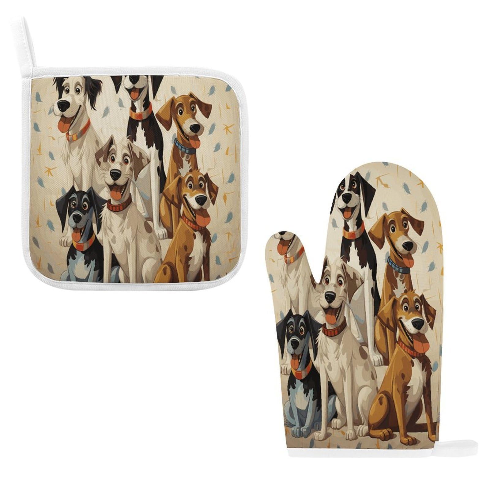 Btcowzrv Style Hound Dogs Oven Mitts And Pot Holders 2Pcs Set