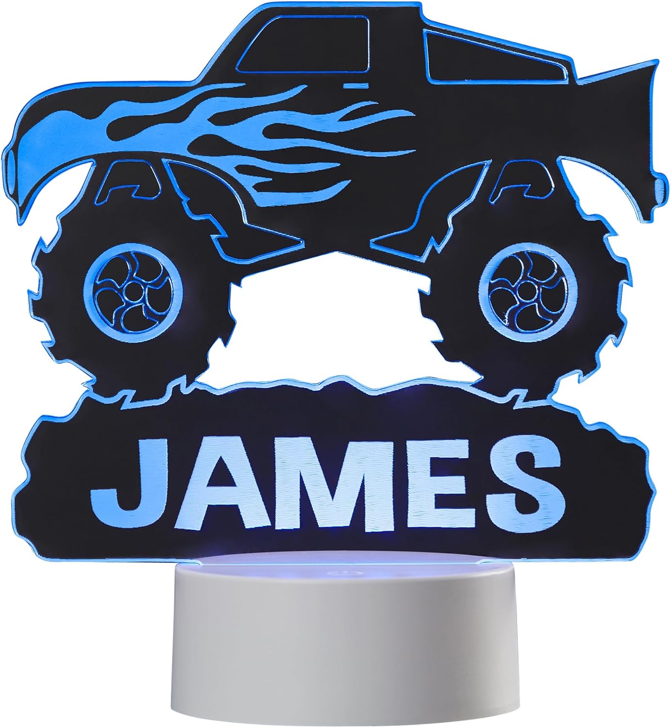 Personalization Universe Personalized Monster Truck LED Sign, Kids Room Decor Night Light, Touch Control, Color Changing, Boys Room Decor