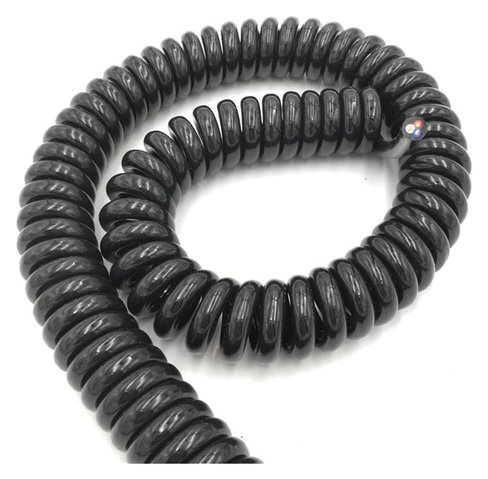 Cavo telefonico Cavo di Alimentazione Flessibile a Spirale, Cavo a Spirale a 3 conduttori, 0,3 mm, 22 AWG, Cavo di Controllo, Guaina a Molla, Resistente alla trazione(Stretch 4 Meter)