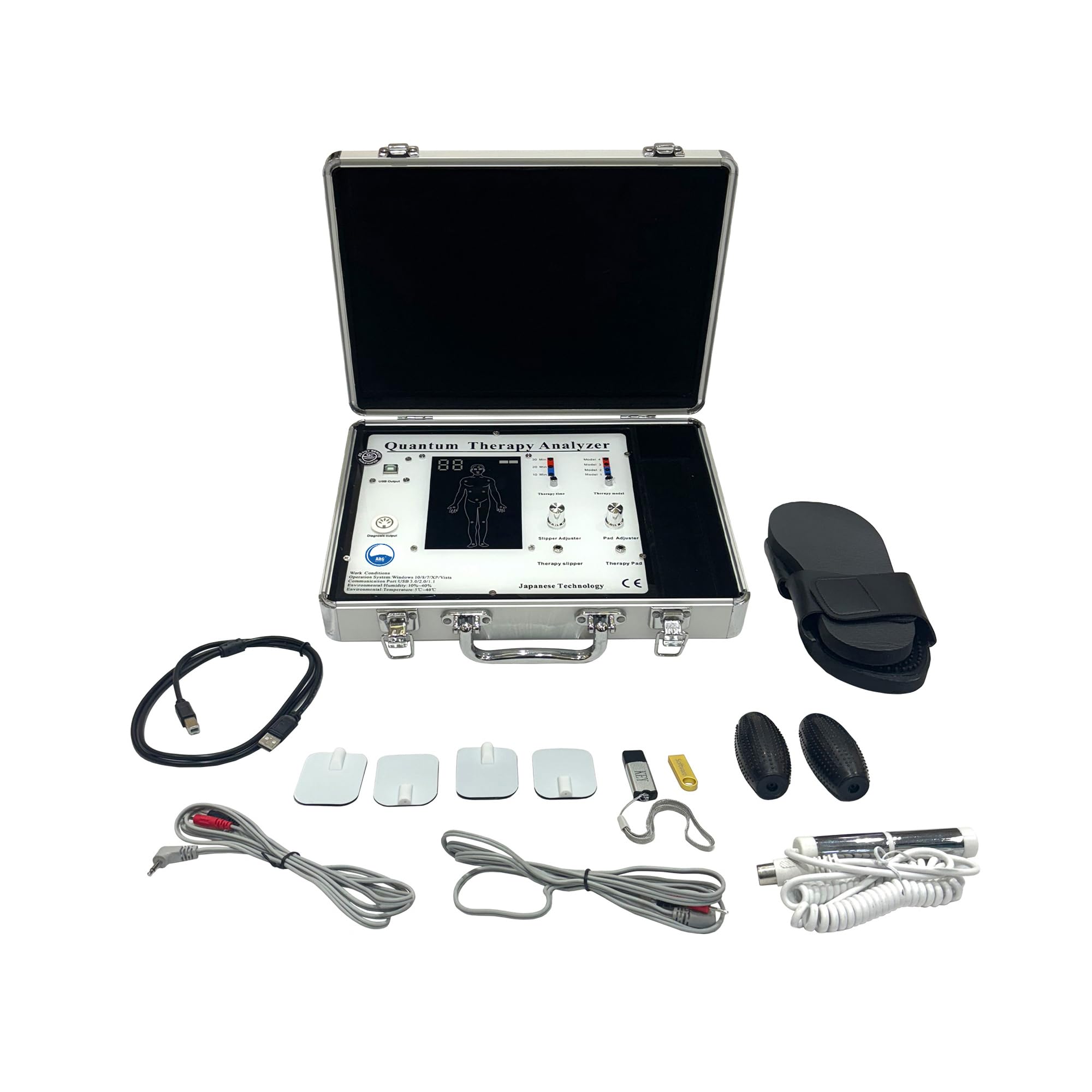 ARG HEALTH CARE 30G Quantum Body Analyzer Therapy Machine for Full Body Checkup Latest Japanese Technology Comes with Rod, Slipper, Ball or Patches 4 Modes Tens Therapy Generate 55 Reports (Men, Women, Children) Work in Windows 10