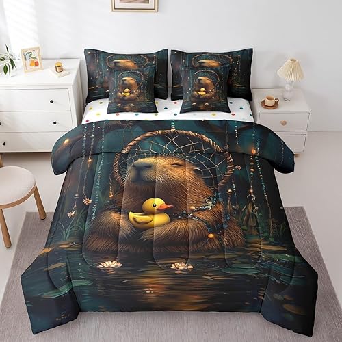 Erosebridal Capybara Bed in a Bag King Size Comforter Set 7 