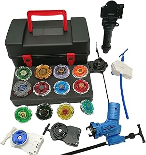 Battle Top Game Metal Fusion 4D Series Spinning top Set 12 Gyros 5 Launchers with Storage Box Gift for Kids Boys